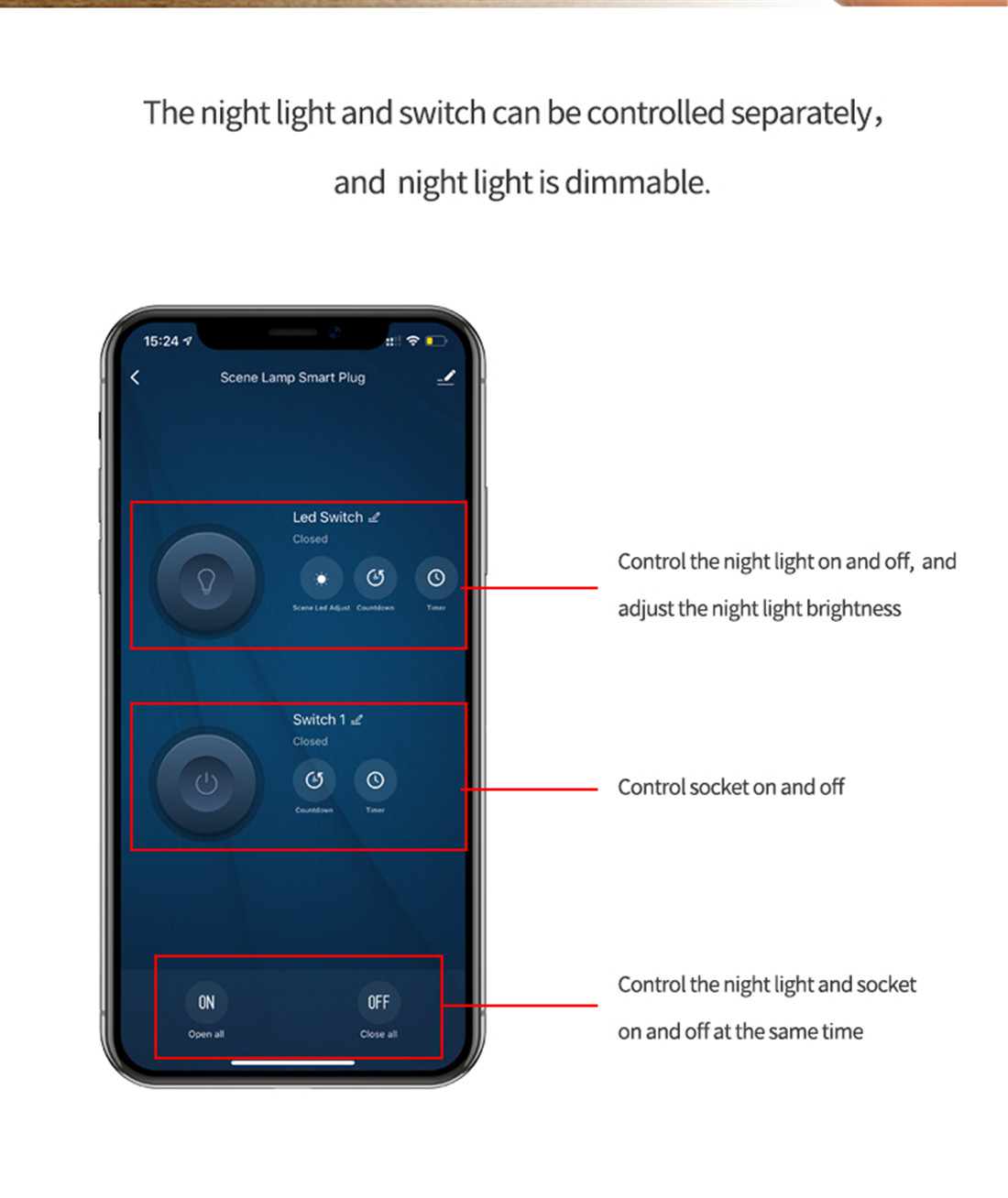 GDKES Wi-Fi+BLE EU Plug with Dimmable Night Light