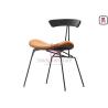 Buy cheap Industrial Style Metal Restaurant Chairs Brown Leather Wires In Loft Retro Look from wholesalers