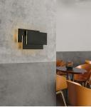 Modern Creative square wall lamp living room staircase bedroom bedside Black