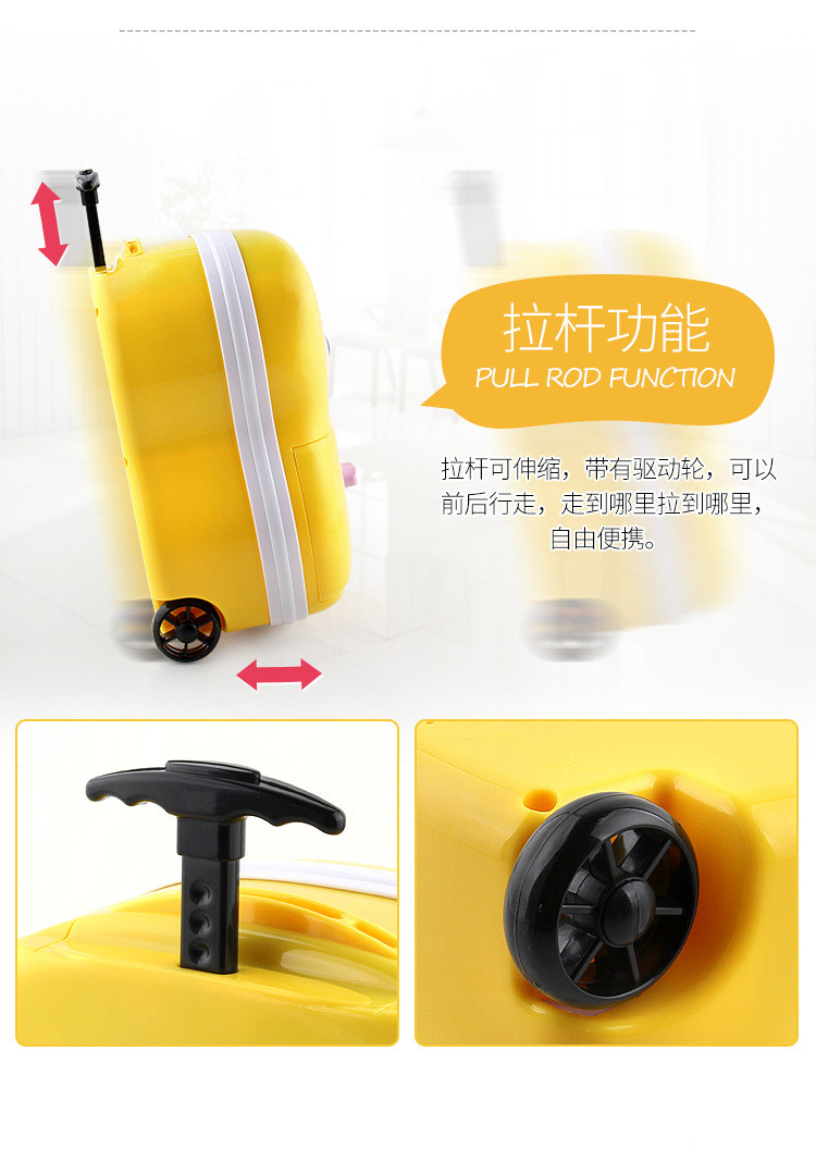 abs material pull rod suitcase coin piggy bank for kids