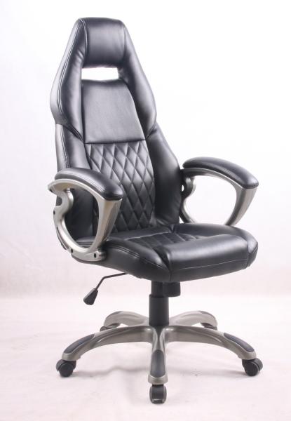 Black PU Porsche Racing Office Chair with Painting Armrest Executive Leather