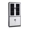 Buy cheap Glass Four Door Iron KD Steel File Cupboard With 3 Shelves from wholesalers