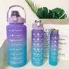 Buy cheap Water Bottles 3 Pcs Set With Time Marker Wide Mouth Leakproof Sports Fitness Gym Camping SpillProof For School Fitness Enthusiasts Indoor from wholesalers