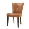 Buy cheap High back Beech wood brown leather/pu upholstery leisure chair/wooden dining chair/desk chair from wholesalers