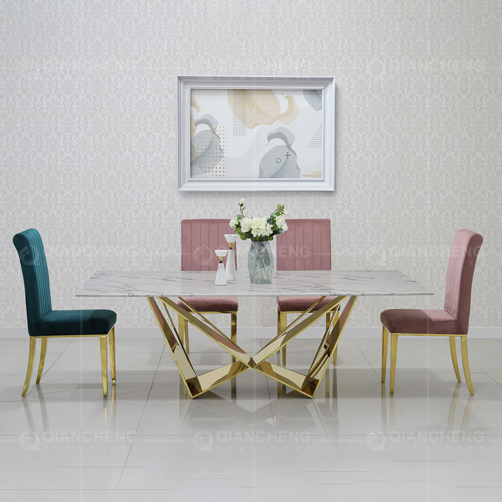 ODM Modern Dining Room Furniture 123kg Tempered Glass Rectangular Table