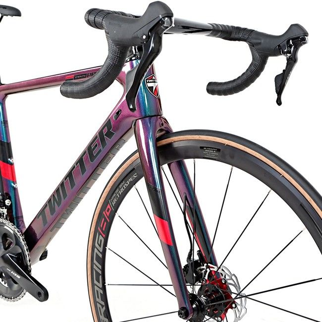 STEALTHpro Carbon Fiber Road Bike Holographic Color Sram RIVAL 22 Speed Disc Brake alloy Wheel