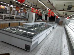 Wholesale Commercial Deep Supermarket Island Freezer , Seafood Sliding Door Freezer from china suppliers