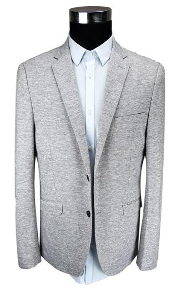 Buy cheap Fashion Mens Knit Blazer / Fabric Casual Blazer Grey Mel All Cotton Office Worker from wholesalers