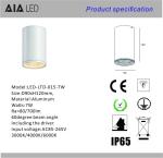 IP65 waterproof round dimmable driver 7W cree COB LED downlight&exterior LED