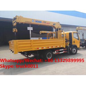 Buy cheap customized SINO TRUK HOWO 4*2 LHD 4tons-6.3tons telescopic truck with crane for sale, cargo truck with crane for sale from wholesalers
