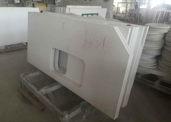 Quality Solid Color Natural Quartz Countertops , Custom Bathroom Quartz Countertops for sale