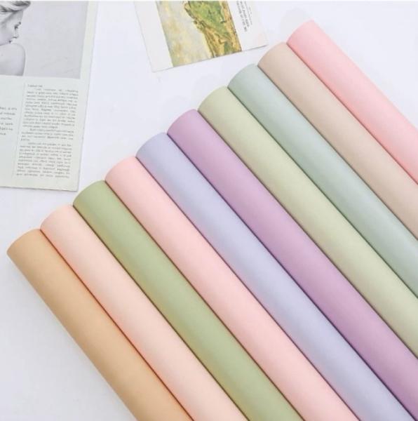 Buy cheap Korean-style solid-color flower wrapping paper, waterproof first love bouquet, single-color thickened Ouya paper flower art wrapping paper material from wholesalers
