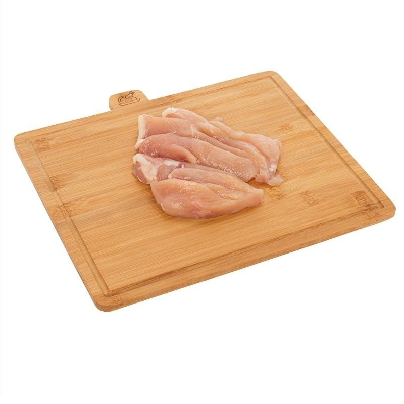 Eco-Friendly Solid Bamboo Square Chopping Board Set With Stand For Kitchen Sustainable