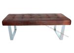 1.4 Meter Chrome Upholstered Dining Bench Plywood Material Tear Resistant