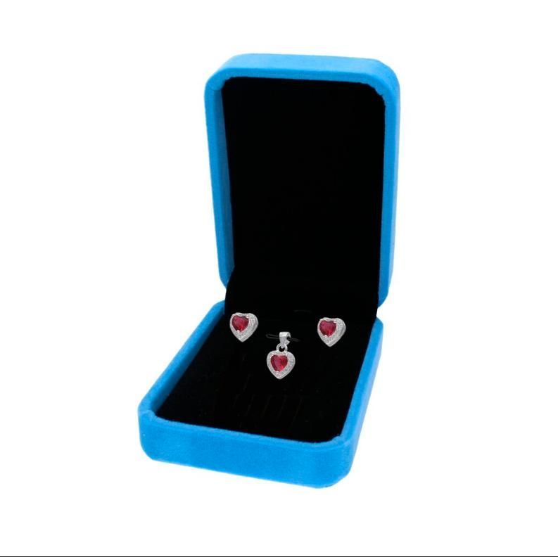 China Manufacturer Wholesale Custom Logo Luxury Jewelry Packaging Box Made of PU Leather with Flocking Storage Case Gift Box