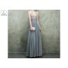 Buy cheap Hanging Neck Gold A Line Ball Gown Dress Beaded Deep V Neck Floor Length Chiffon from wholesalers