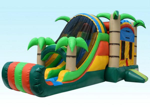 Buy cheap Gaint Inflatable Bouncer Combo , Tropical Inflatable Water Castle from wholesalers
