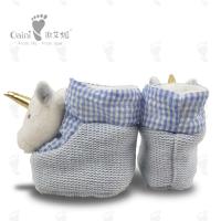 Buy cheap Safty Soft Infant Warm Shoes Blue Cute Unicorn Shoes Plush Animal product