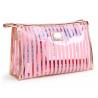 Buy cheap Pink Stripe Pattern Storage Bride PVC Cosmetic Bag from wholesalers