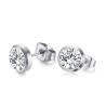 Buy cheap Wholesale Stainless Steel Round Clear Cubic Zirconia Stud Earrings Women from wholesalers