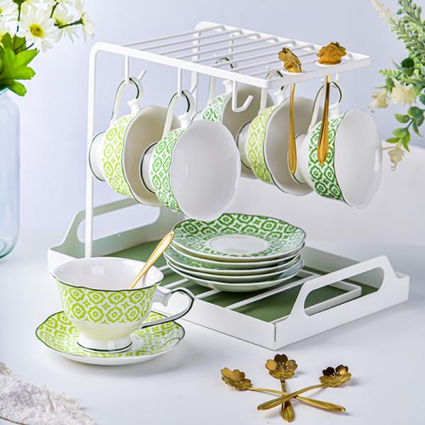 Buy cheap Bohemian Teapot Moroccan Style Green Coffee Cup And Saucer Set Ideal For Business Gifts from wholesalers