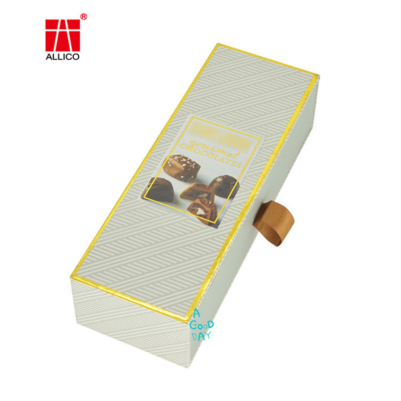 1.5mm-3mm CMYK Chocolate Food Packaging Gift Boxes Sliding Drawer