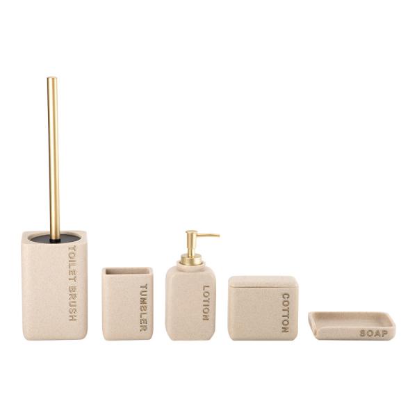 Buy cheap Polyresin Bathroom Cleaning Product For Household , Square Shape Sand Black White Luxury Liquid Soap Dispenser from wholesalers