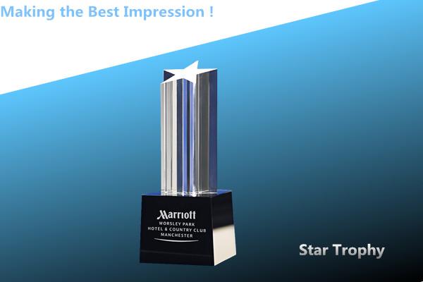Buy cheap star top trophy/crystal star award/crystal top star awards/star crystal award/crystal star from wholesalers