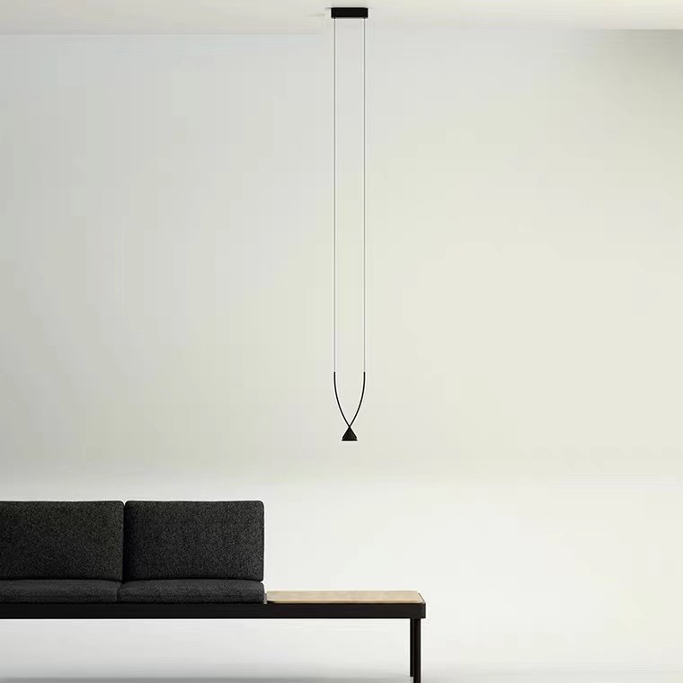 Modern Indoor Dining Room Black Chandelier Restaurant Showroom Ceiling LED Pendant Light