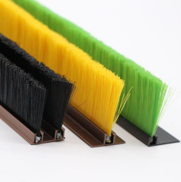 Aluminum Stents Industrial Brush Seal Strip For Garage Door Nylon bristle