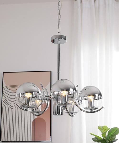 Buy cheap Modern Chrome Chandelier Bedroom Dining Room Art E27 Glass Ball Chandelier (WH-MI-407) from wholesalers