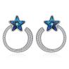 Buy cheap 7.2g 2.6x2.1cm Star Hoop Earrings Gift 5A CZ Solid Silver Earrings from wholesalers
