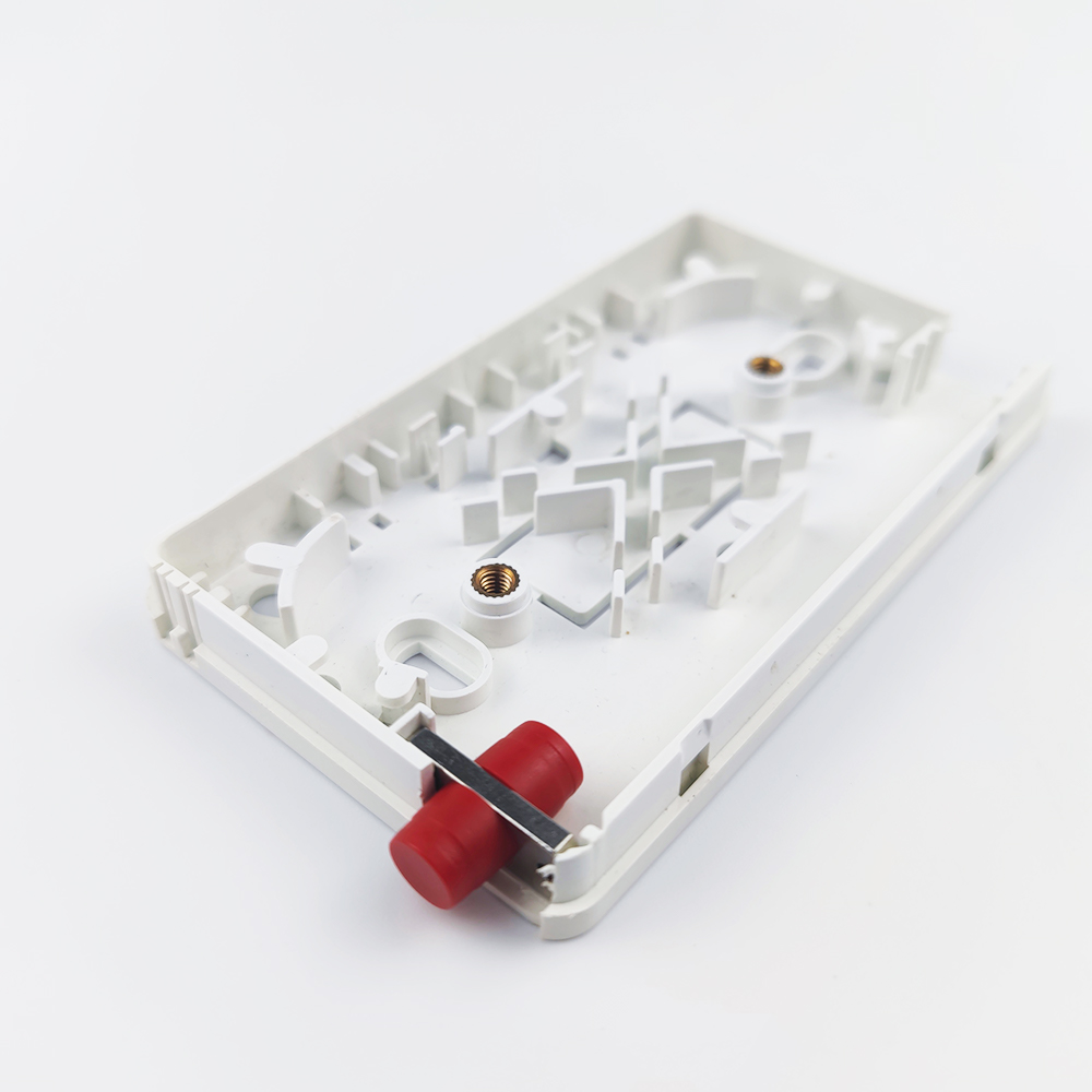 2 Cores UPC Plastic Fiber Optic Faceplate Socket Panel for FTTH Network in White/Gray
