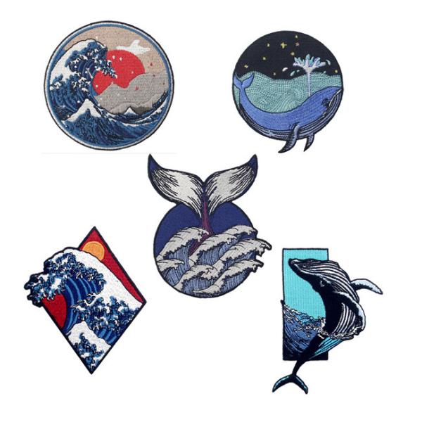 Buy cheap Felt Fabric Great Wave Off Kanagawa Patch For Leather Jackets from wholesalers