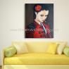 Buy cheap Human Figure Painting Oil Painting Canvas / Smoking Woman In Red Painting from wholesalers