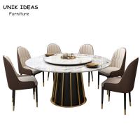 Buy cheap Nordic Luxury Dining Table And Chairs 6 Person Round Marble Dining Table Set For product