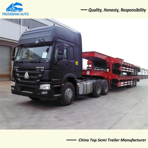 Buy cheap 3 Axle 60 Tons Lowbed Semi Trailer For South Sudan from wholesalers