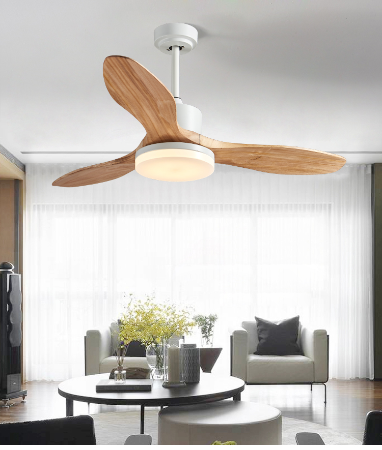 Plywood Blade Vintage Electric 20w Ceiling Fan 52 Inch With Light Decoration For Home