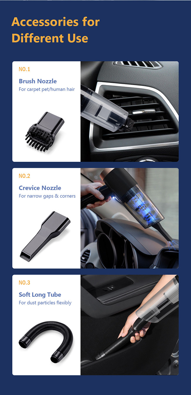 120W Rechargeable Wireless Handheld Car Vacuum Cleaner Mini Cyclone Strong Suction