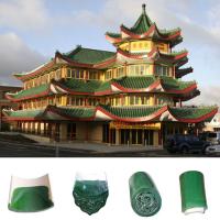 Buy cheap Waterproof Chinese Temple Roof Tiles , Green Ceramic Roof Tiles product