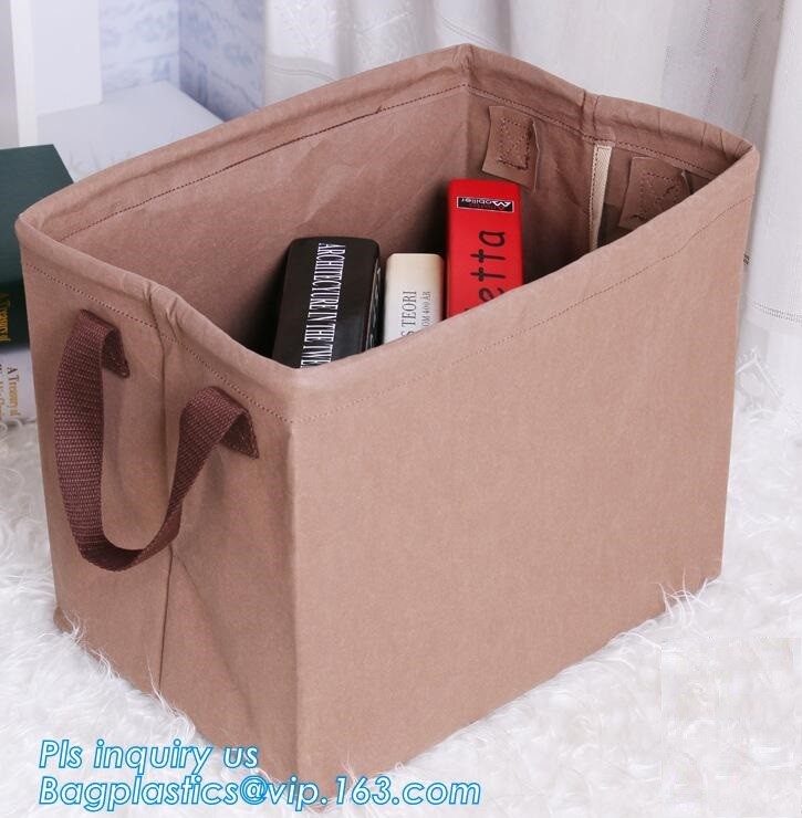 washable paper and tyvek foldable storage sack basket, tyvek bag waterproof storage container hamper baskets bagplastics