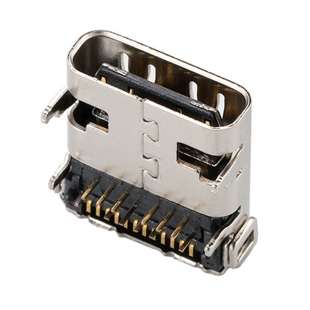 type c 16pin female type usb 3.1 connector right angel surface mount type for charging smt smd