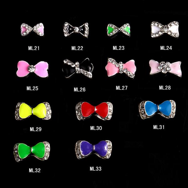 Buy cheap Hot NEW Wholesale nail art Jewelry 3D Bows Alloy Nail Art Jewelry Nail rhinestones Sticker Supplier Number ML21-33 from wholesalers