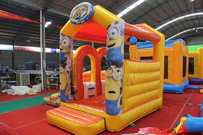 Minions Commercial Bounce House Slide Combo In 5x4.5x4m / Customized Size