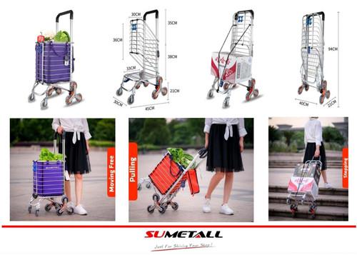 Buy cheap Aluminum folding shopping cart with stair climbing wheels for personal in supermarket, grocery store and farmer markets from wholesalers
