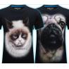 Buy cheap Summer Men's 3D Personality T-shirt Short Sleeve Stereo Wolf Head Pattern Big Size Gain/ Garment from wholesalers