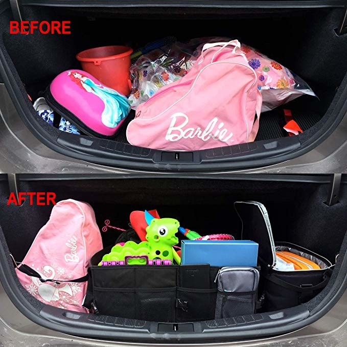 Durable Collapsible Car Trunk Organizer Bag For Cargo Groceries Storage