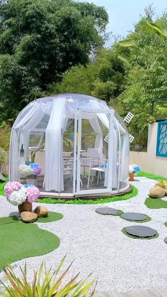 Buy cheap 3m Clear Bubble Tents Restaurant Outdoor Transparent Bubble Dome With LED Light from wholesalers