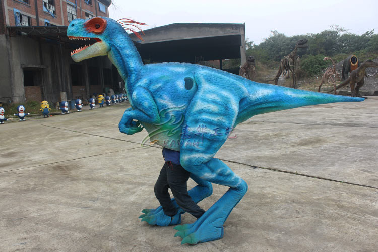 Adults Workers Realistic Raptor Costume Sunproof Colorized Lifelike Blue Color