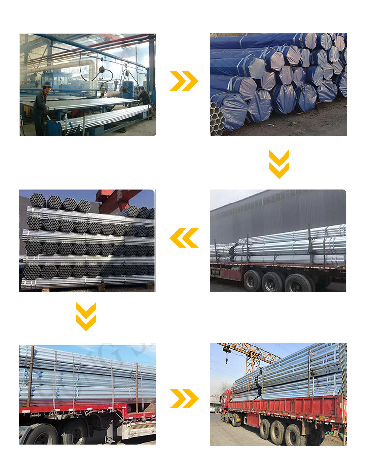 Hollow Section Galvanized Steel Pipe ERW GI Tube 6m Length BS1139 EN39